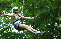 Camper ziplining.